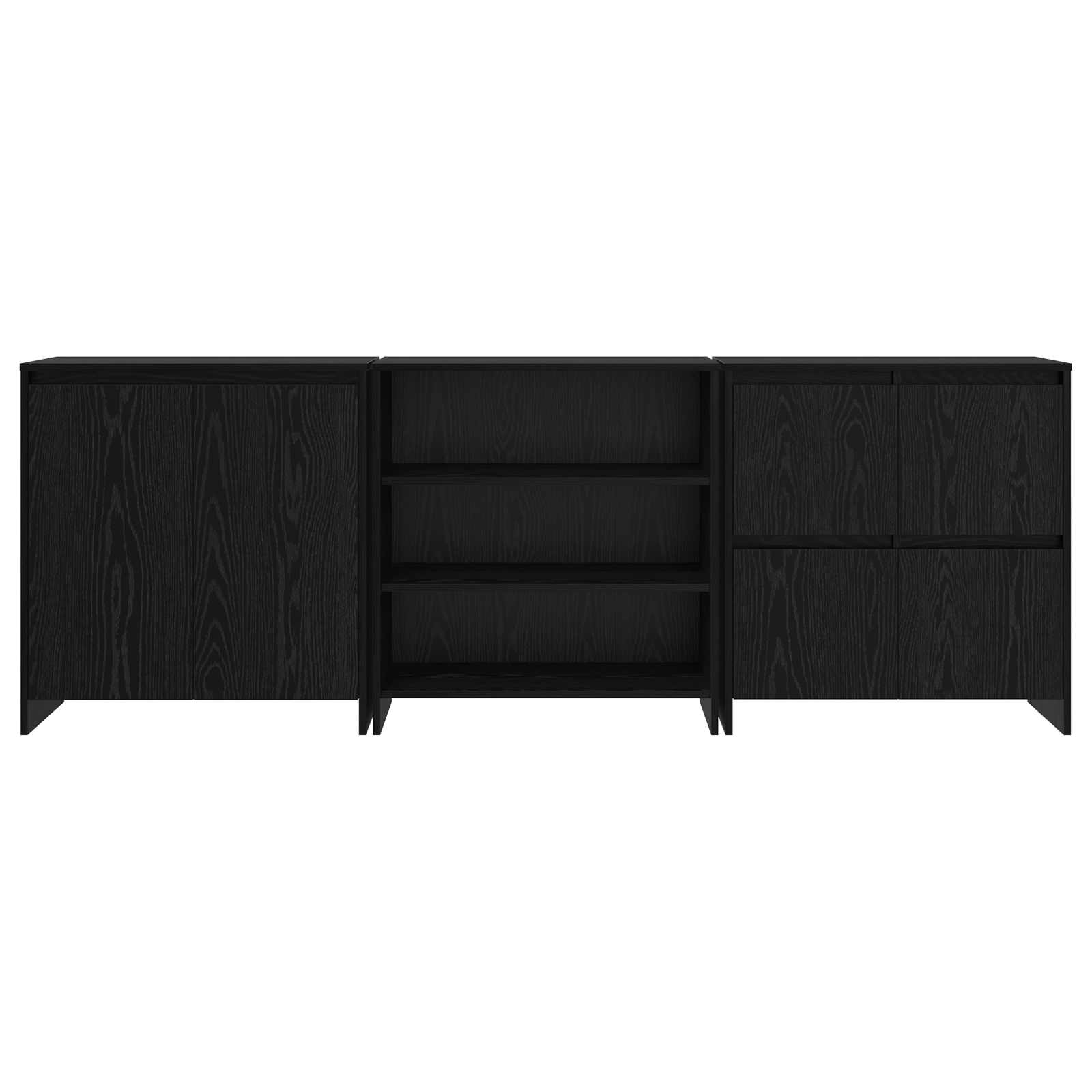 Kreveta 3 pcs Crni hrast 70 x 41 x 75 cm Konstruirano drvo