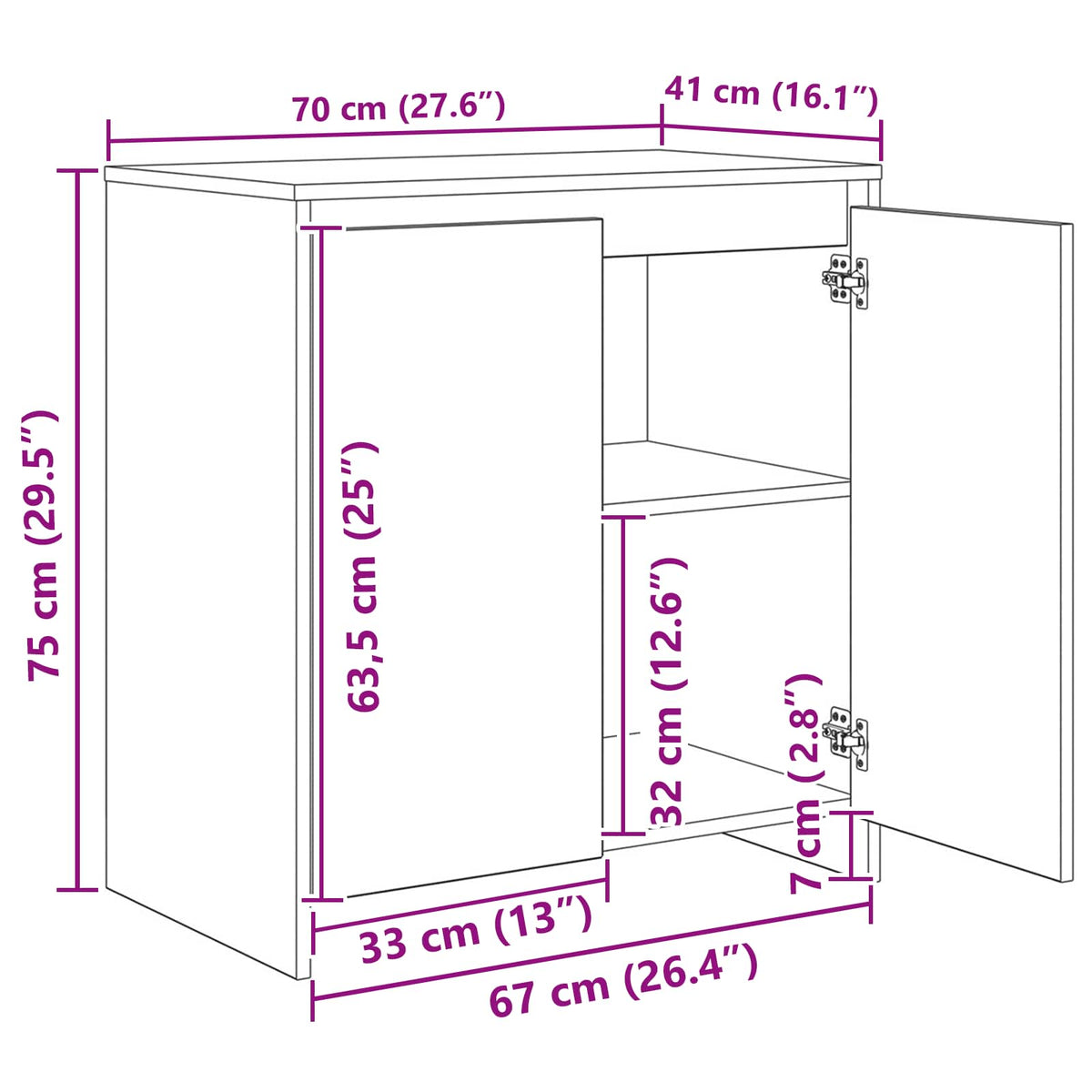 Kreveta 3 pcs Crni hrast 70 x 41 x 75 cm Konstruirano drvo