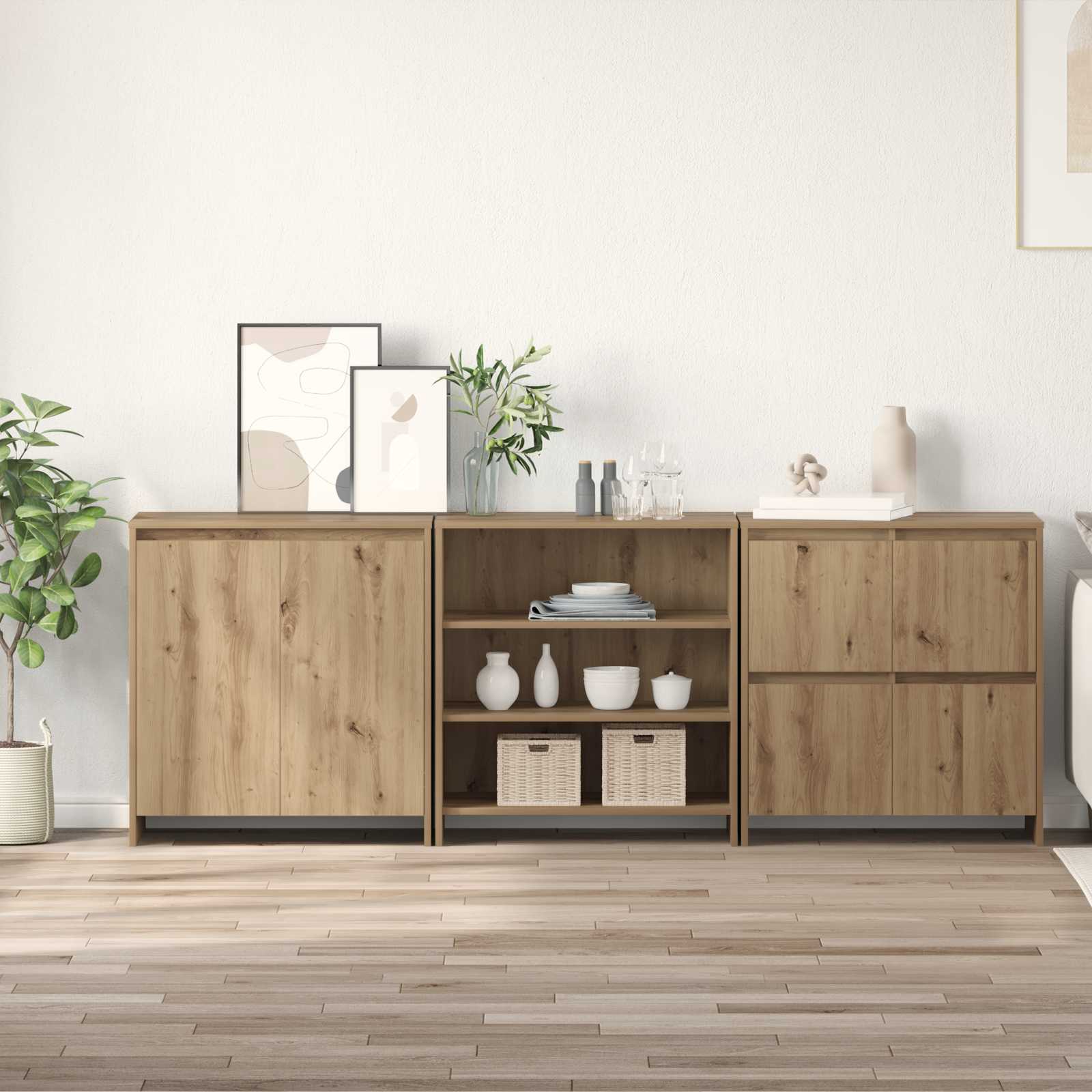 Kreveta s ladicama 3 pcs Umjetnički hrast 70 x 41 x 75 cm