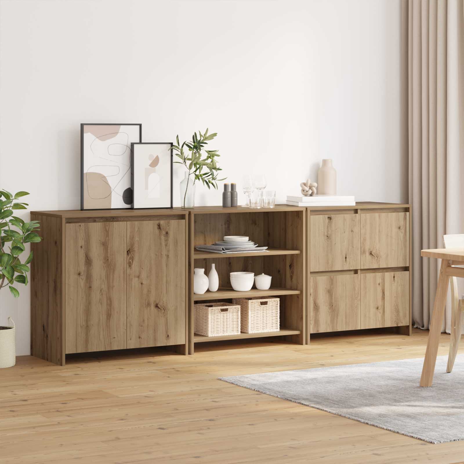 Kreveta s ladicama 3 pcs Umjetnički hrast 70 x 41 x 75 cm