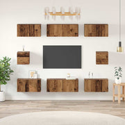 Set TV komoda Zidne 8 pcs Staro drvo Konstruirano drvo