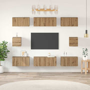 Set TV komoda 8 pcs Umjetnički hrast Konstruirano drvo
