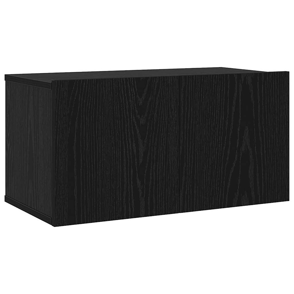 Set TV komoda Zidne 3 pcs Crni hrast Konstruirano drvo