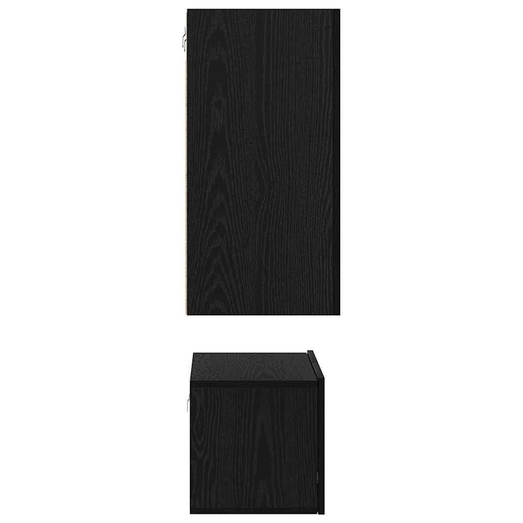 Set TV komoda Zidne 3 pcs Crni hrast Konstruirano drvo