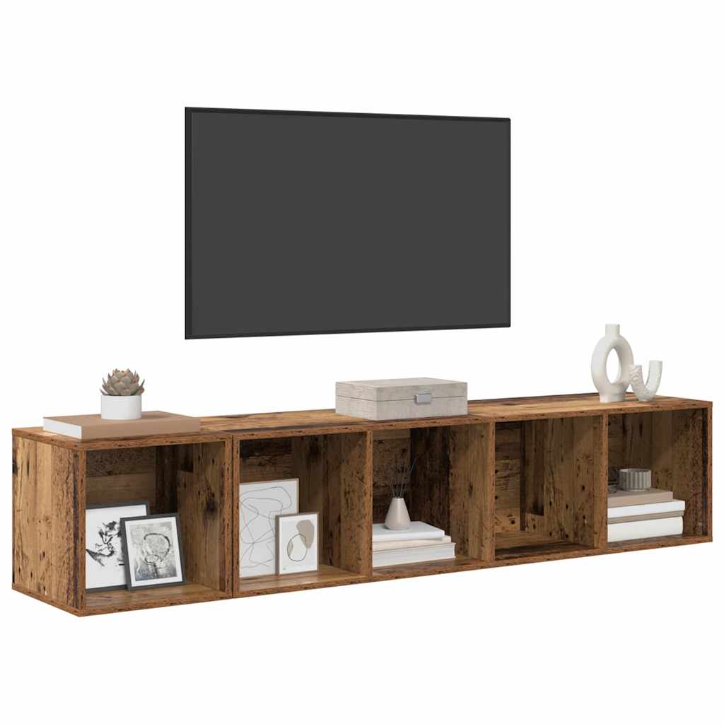 Set TV stalka Zidne 2 pcs Staro drvo Konstruirano drvo