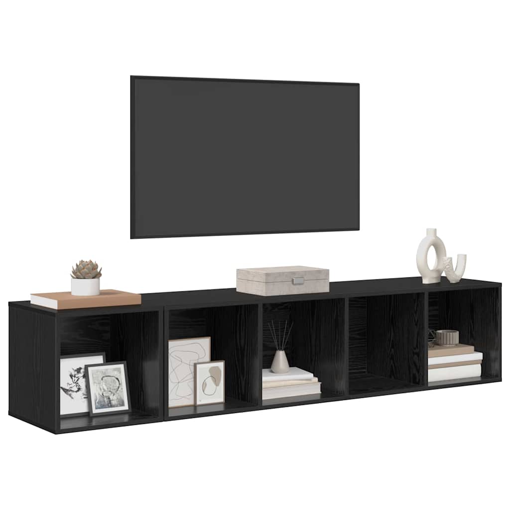 Set TV stalka Zidne 2 pcs Crni hrast Konstruirano drvo