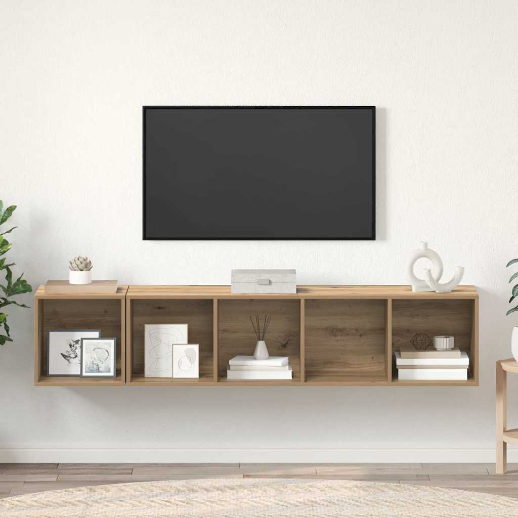 Set TV stalka Zidne 2 pcs Umjetnički hrast Konstruirano drvo