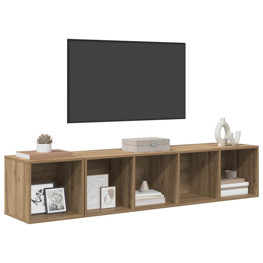 Set TV stalka Zidne 2 pcs Umjetnički hrast Konstruirano drvo