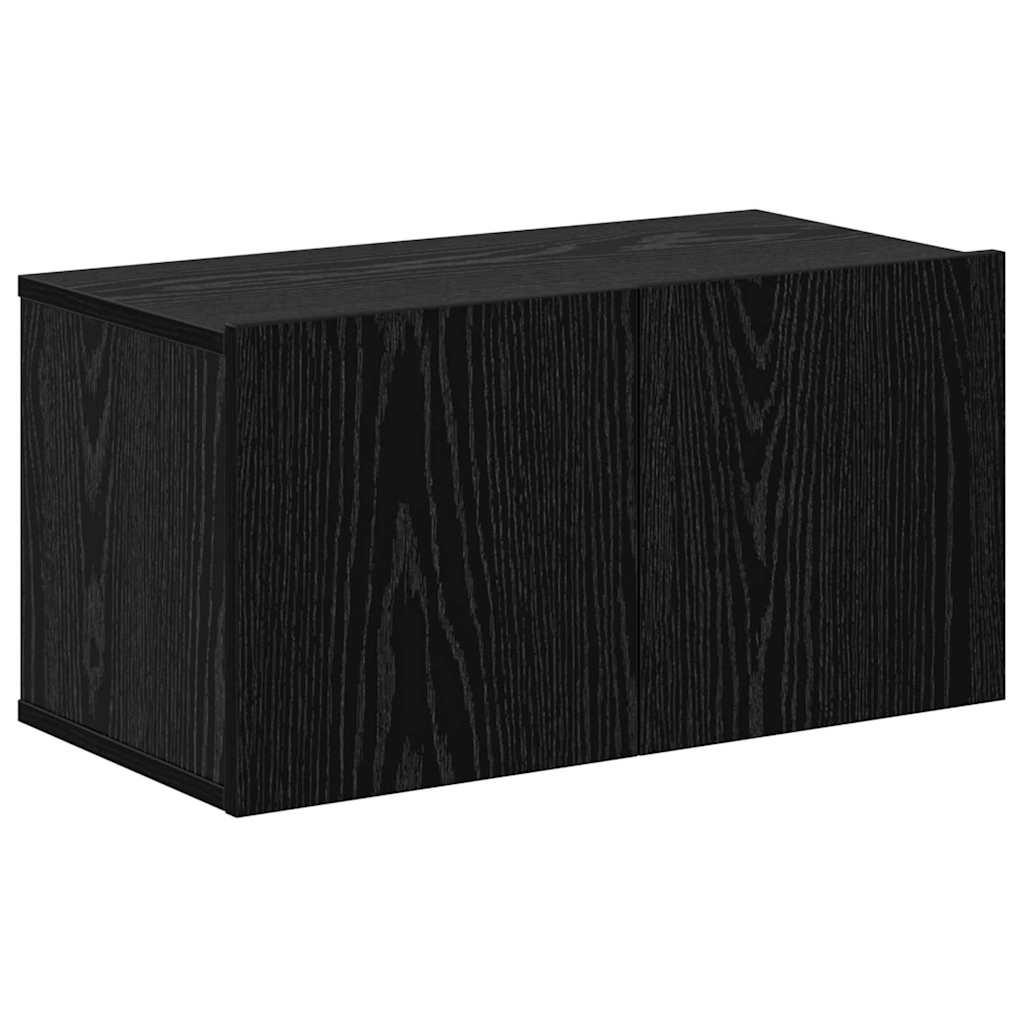 TV Kabinet za Zid Zidne 4 pcs Crni hrast Konstruirano drvo