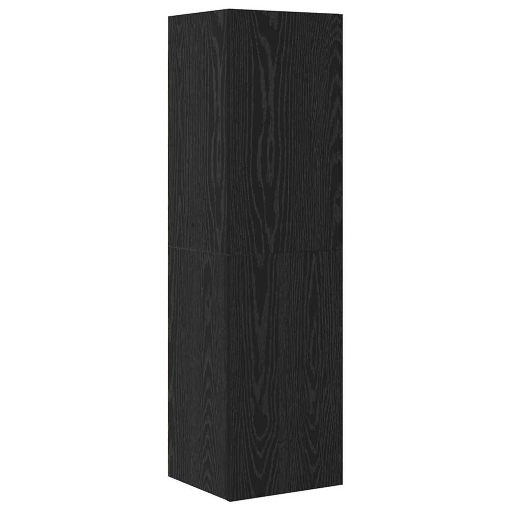 TV Kabinet za Zid Zidne 4 pcs Crni hrast Konstruirano drvo