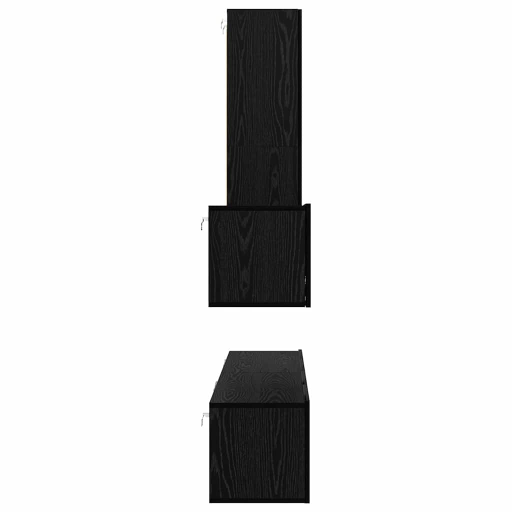 TV Kabinet za Zid Zidne 4 pcs Crni hrast Konstruirano drvo