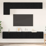 Set TV komoda Zidne 5 pcs Crni hrast Konstruirano drvo