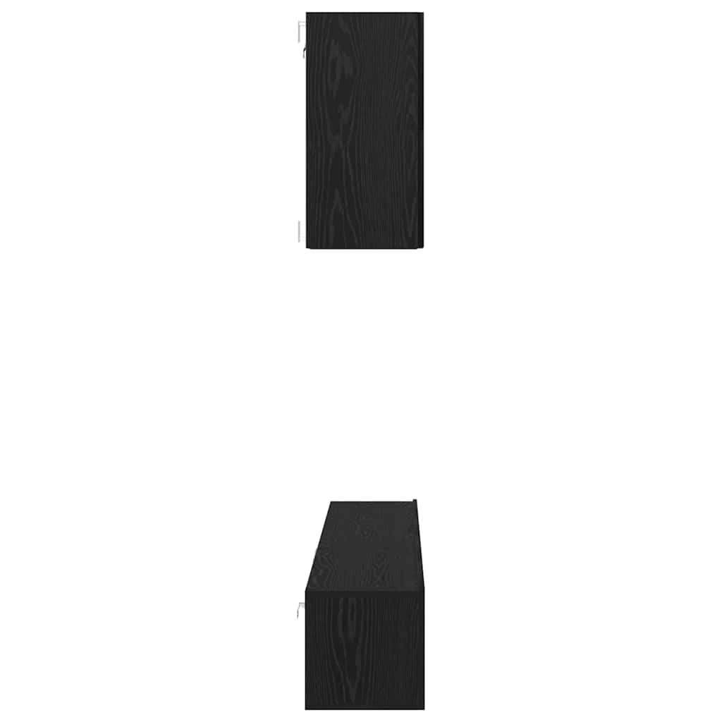 Set TV komoda Zidne 5 pcs Crni hrast Konstruirano drvo