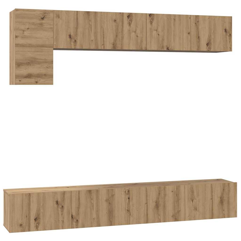 Set TV komoda Zidne 5 pcs Umjetnički hrast Konstruirano drvo