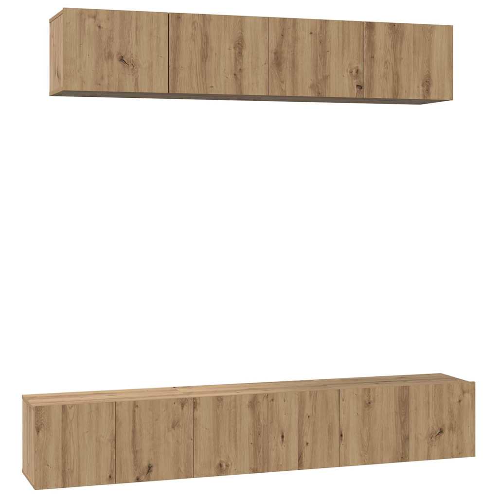 Set TV komoda Zidne 5 pcs Umjetnički hrast Konstruirano drvo