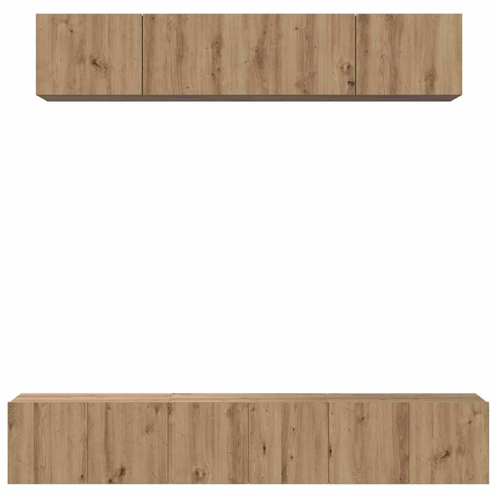 Set TV komoda Zidne 5 pcs Umjetnički hrast Konstruirano drvo