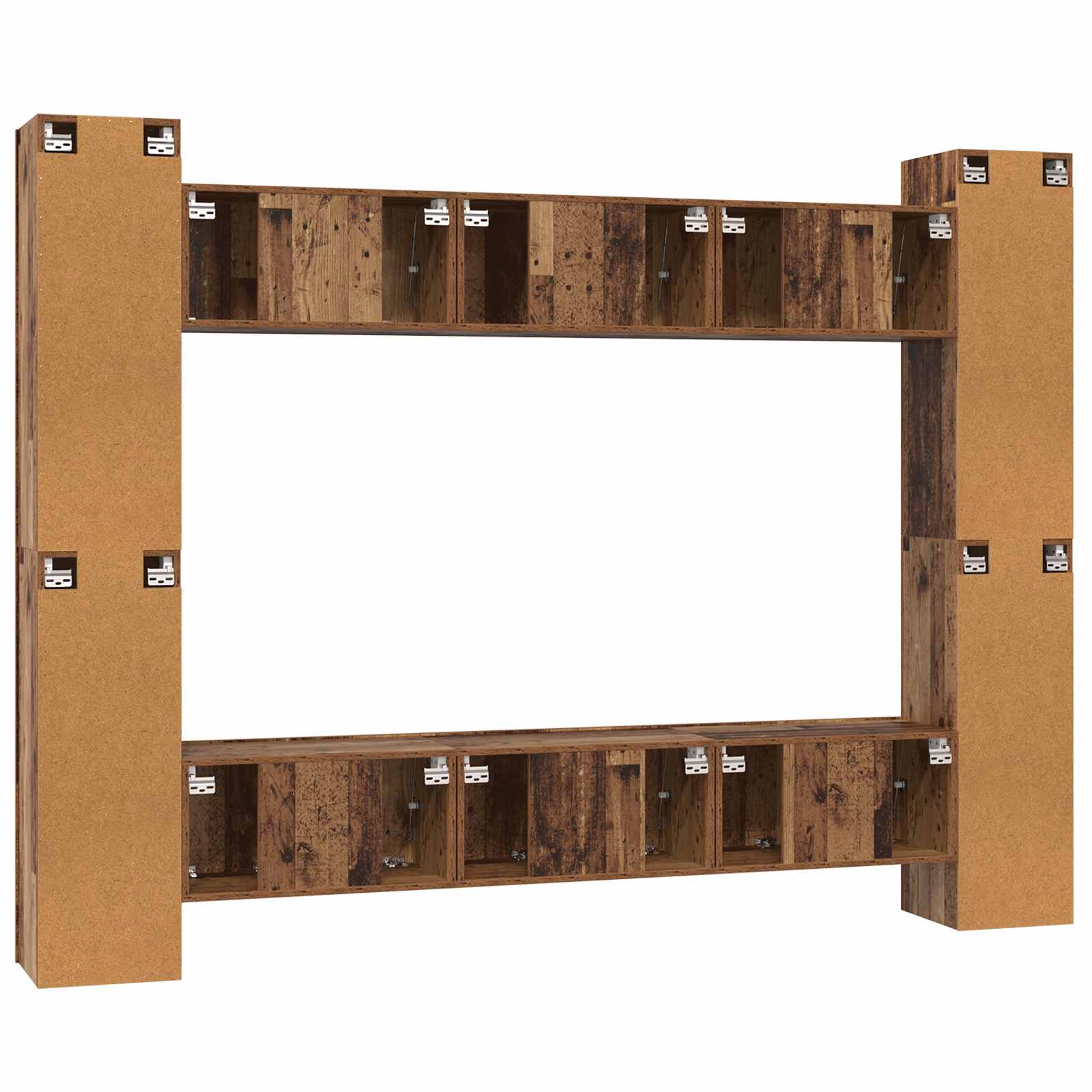 Set TV komoda Zidne 10 pcs Staro drvo 30,5 x 30 x 90 cm