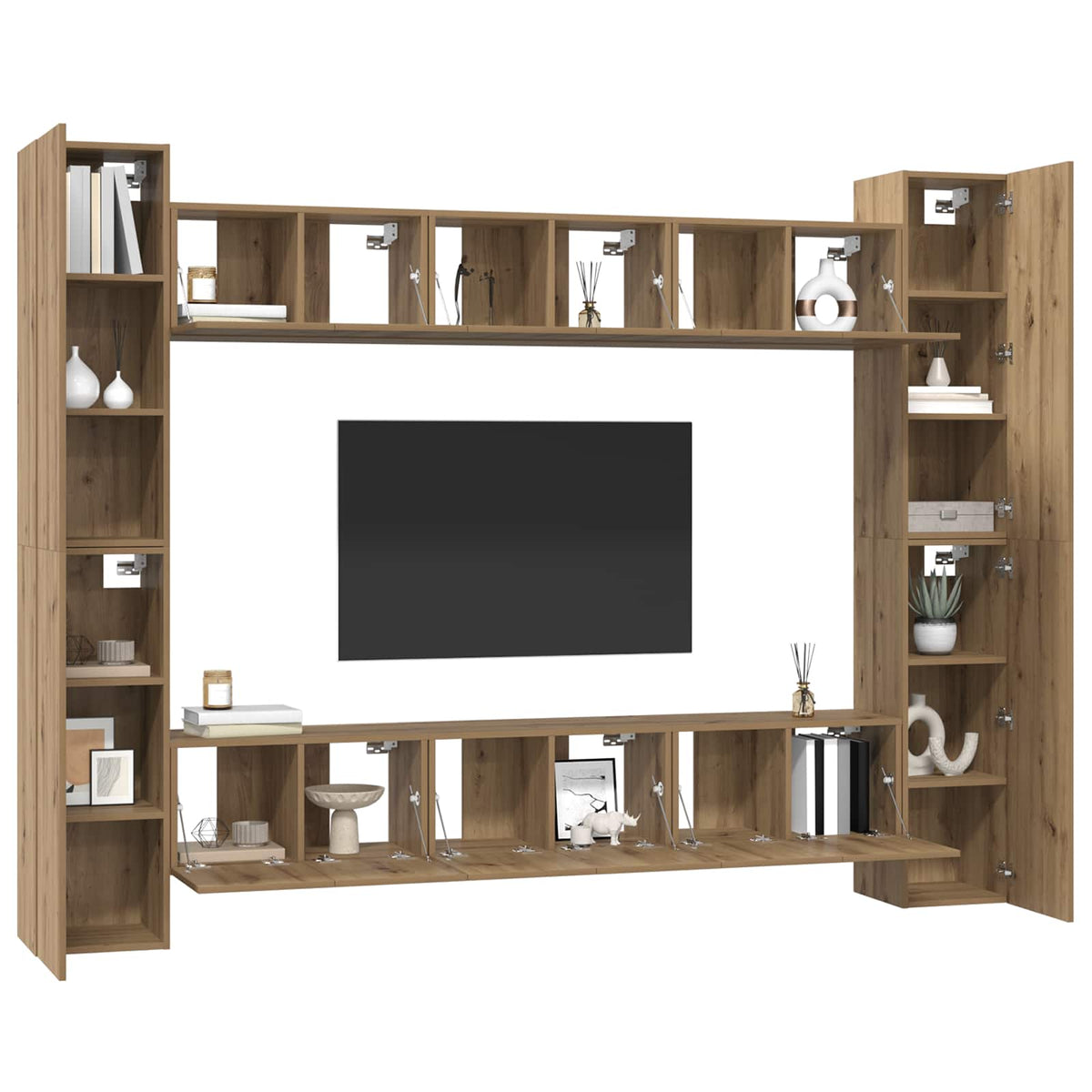Set TV komoda 10 kom. Umjetnički hrast Konstruirano drvo