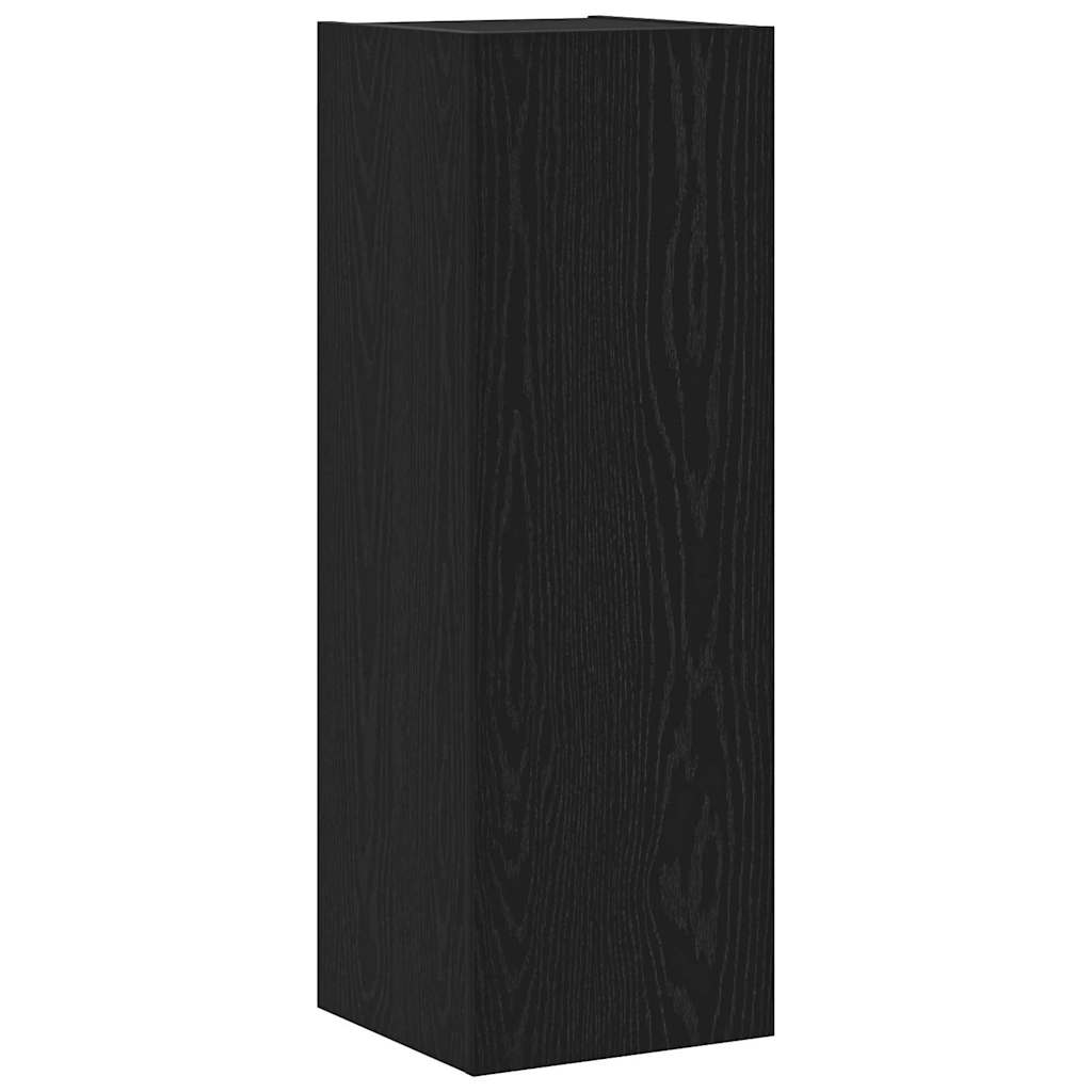 Set TV komoda Zidne 10 pcs Crni hrast Konstruirano drvo