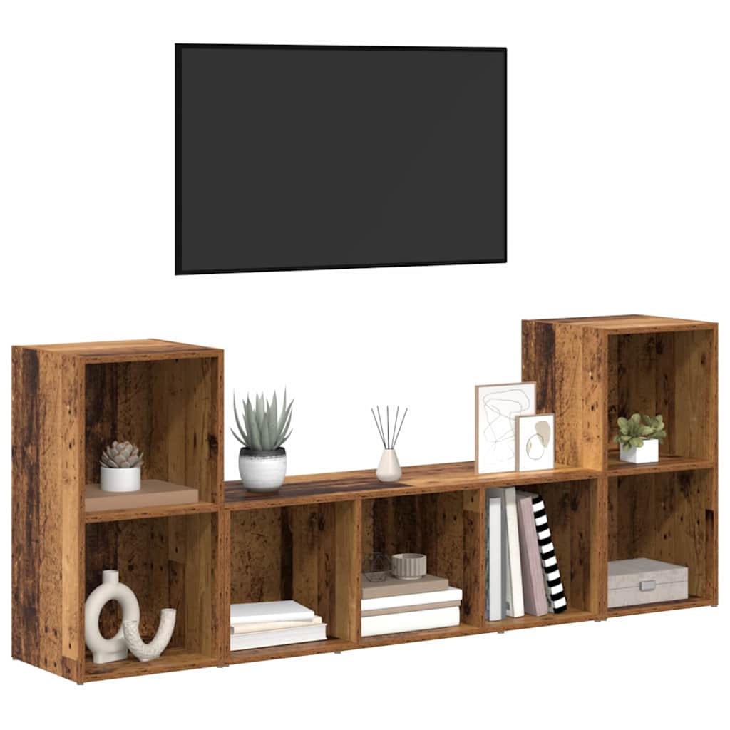 Set TV komoda Zidne 3 pcs Smeđa Konstruirano drvo