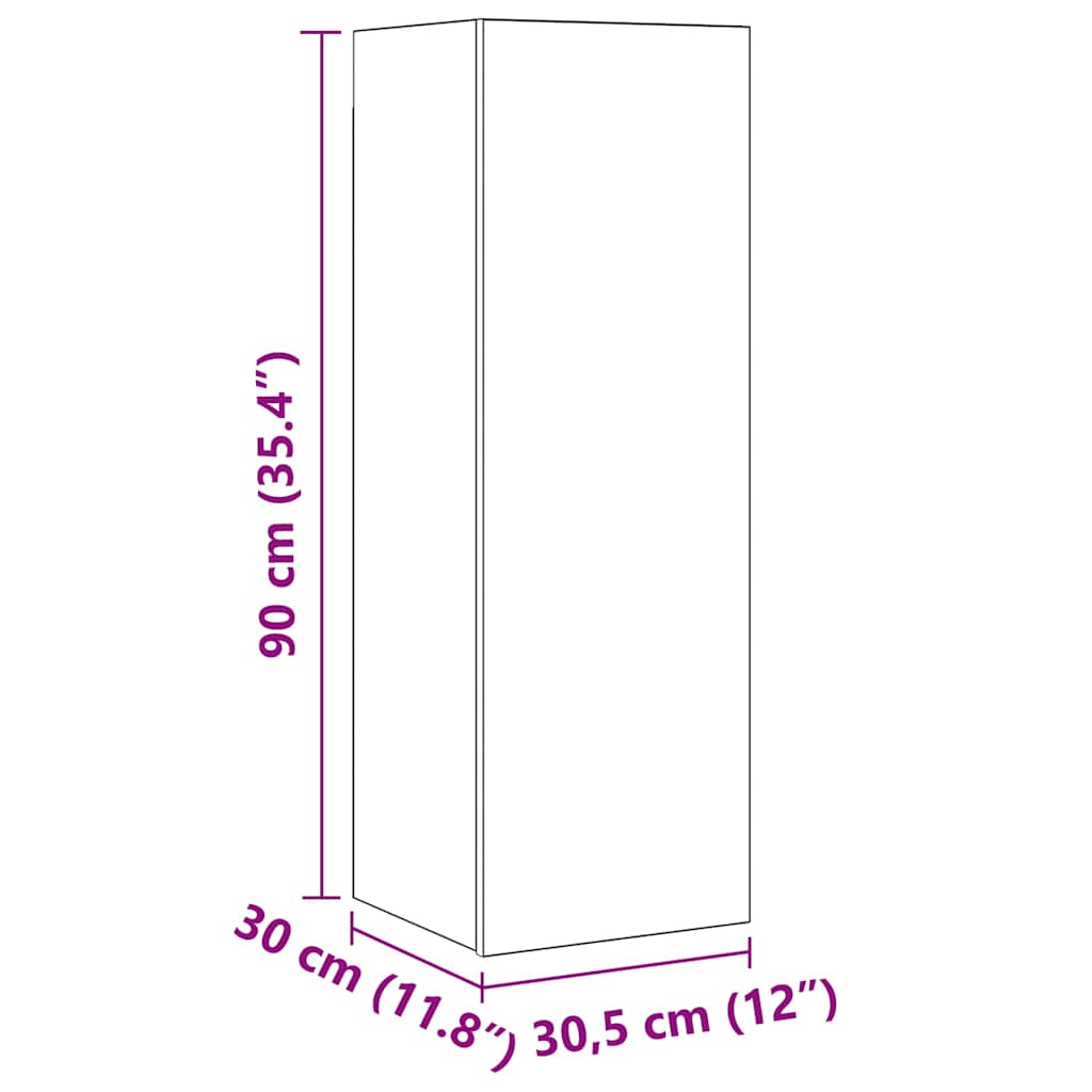 Set TV komoda Zidne 6 pcs Umjetnički hrast Konstruirano drvo