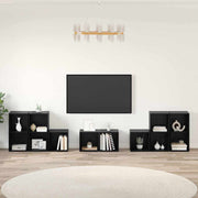 Set TV stalka Zidne 8 pcs Crni hrast Konstruirano drvo