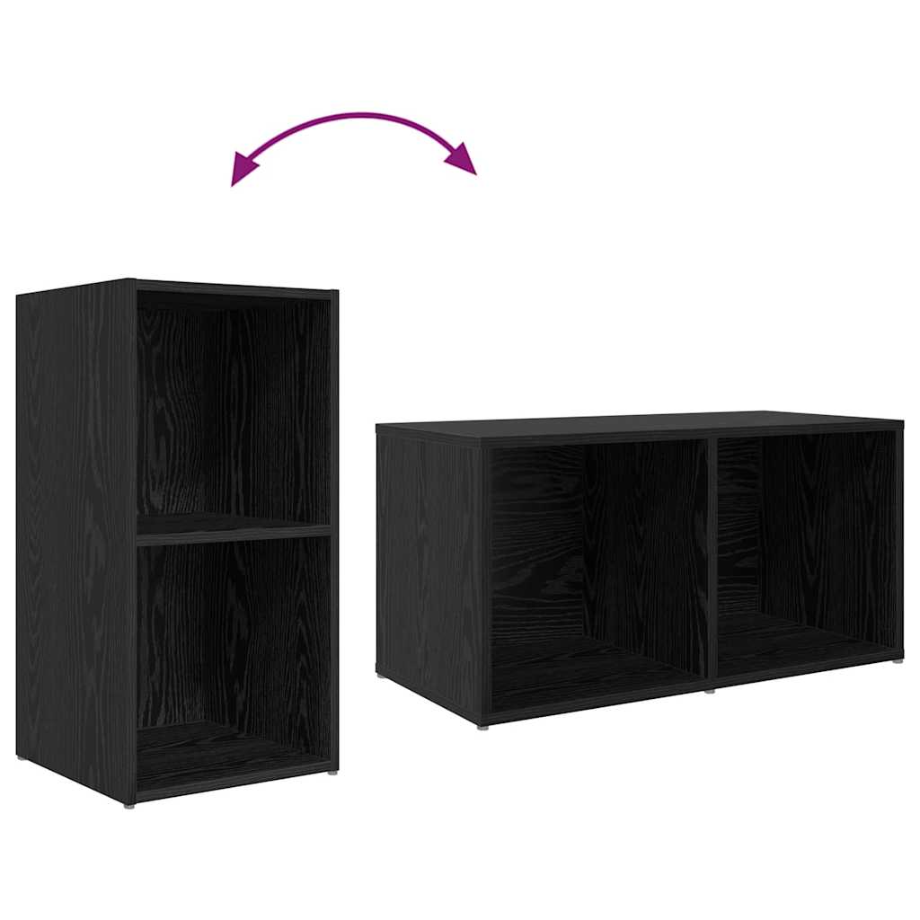 Set TV stalka Zidne 8 pcs Crni hrast Konstruirano drvo