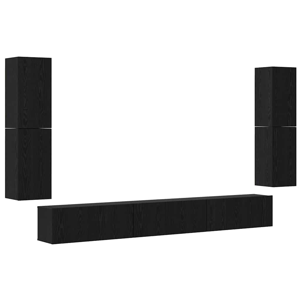 TV Jedinice Zidne 4 pcs Crni hrast Konstruirano drvo