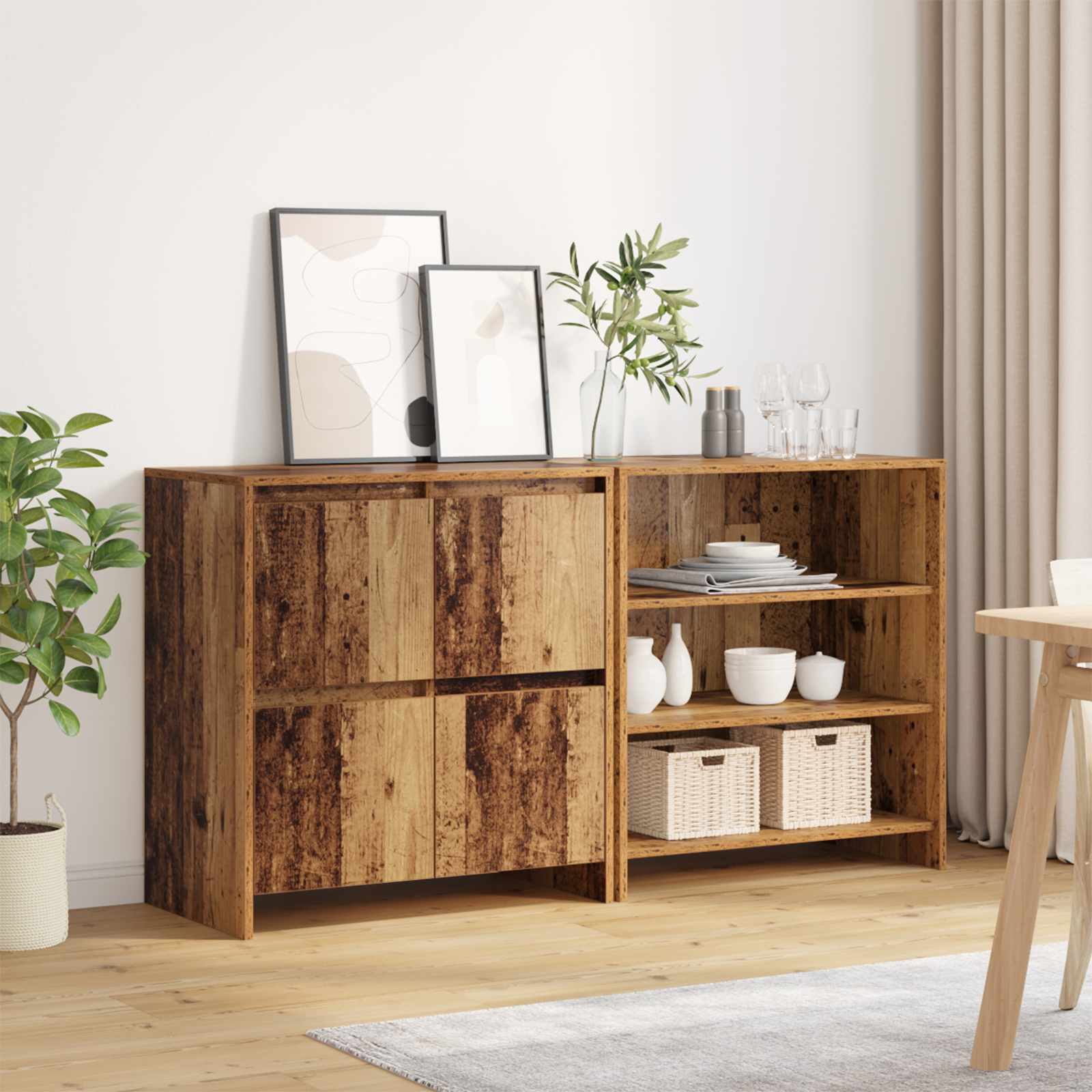 Kreveta 2 pcs Staro drvo 70 x 41 x 75 cm Konstruirano drvo