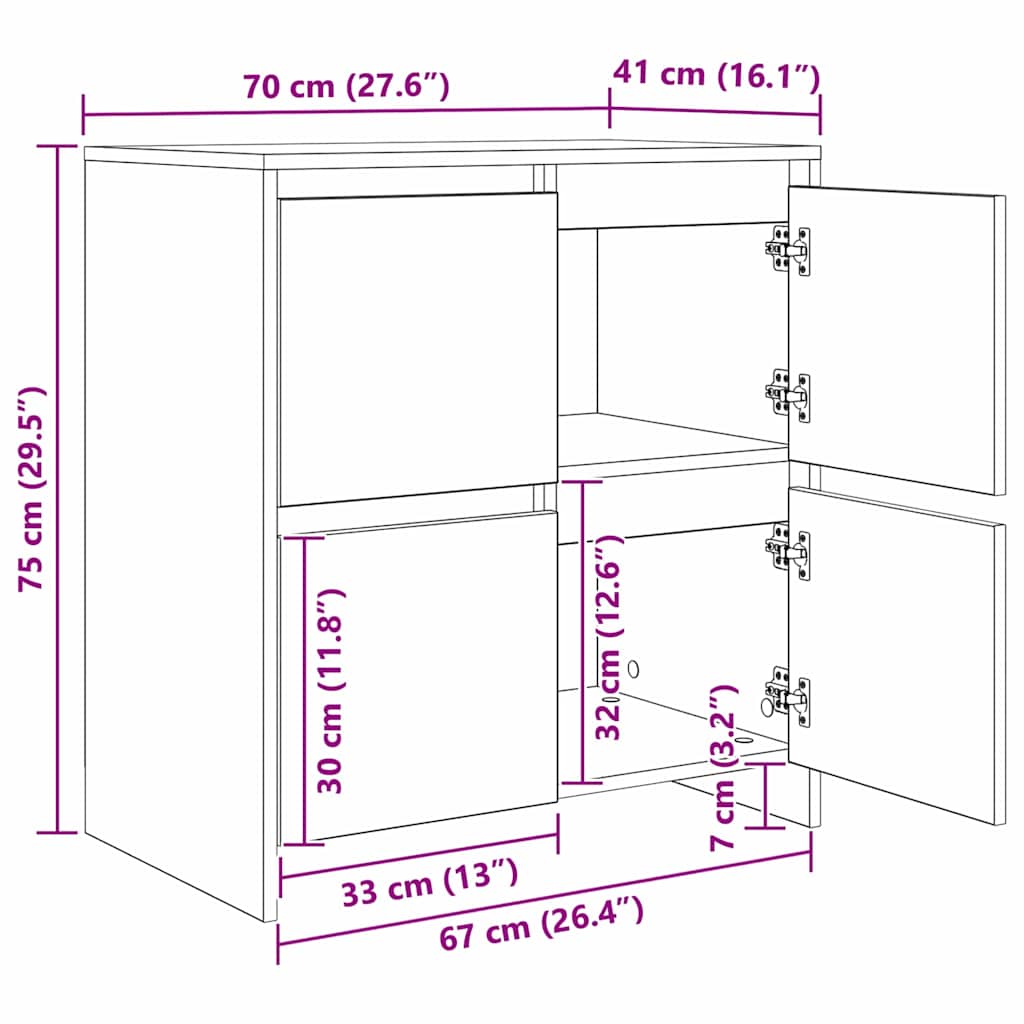 Kreveta 2 pcs Staro drvo 70 x 41 x 75 cm Konstruirano drvo