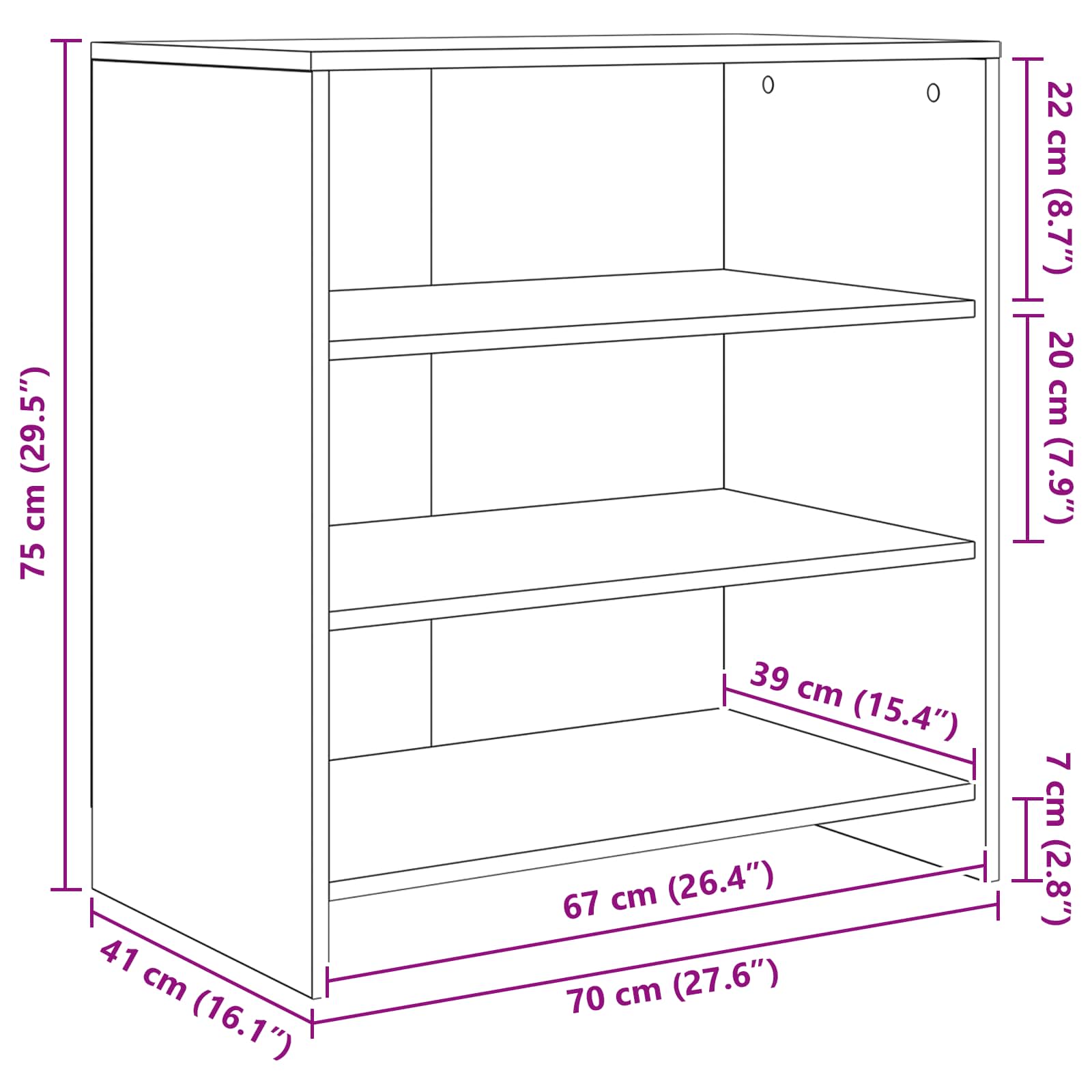 Kreveta 2 pcs Staro drvo 70 x 41 x 75 cm Konstruirano drvo