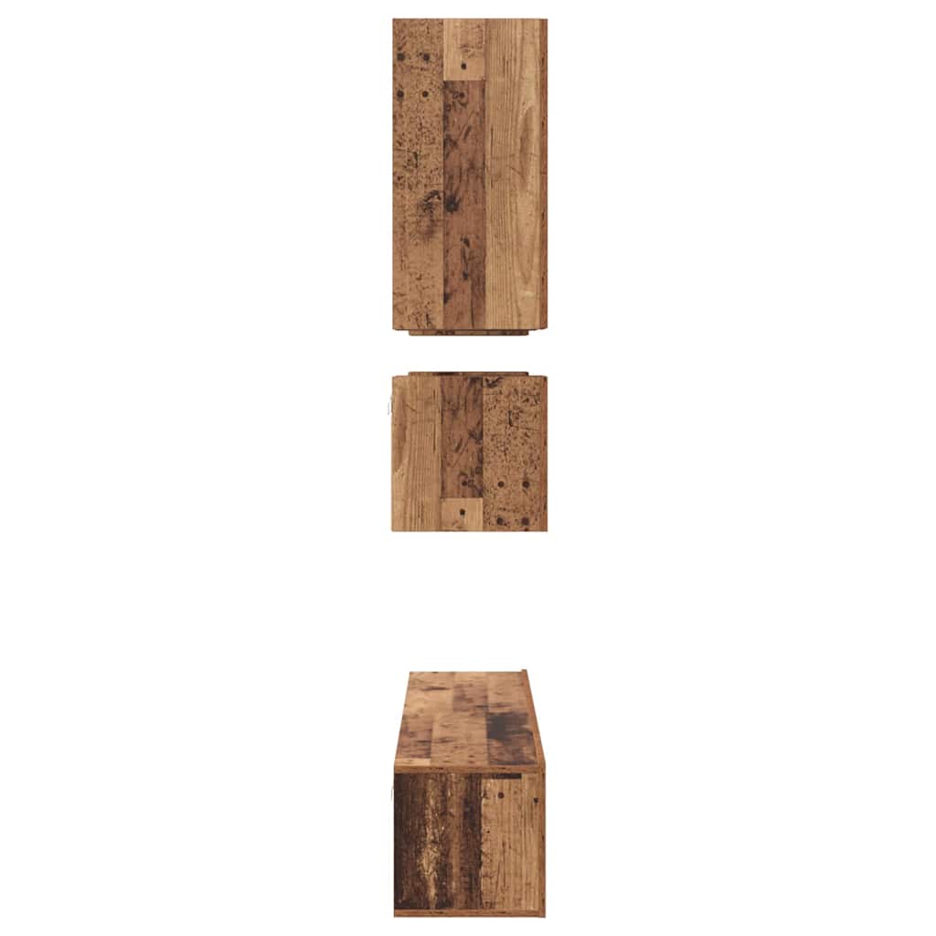 Set TV komoda Zidne 8 pcs Staro drvo Konstruirano drvo