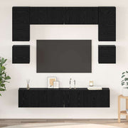 Set TV komoda 8 kom. Crni hrast Konstruirano drvo