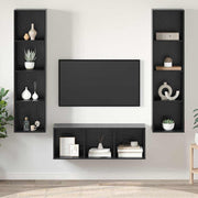 Set TV komoda Zidne 3 pcs Crni hrast Konstruirano drvo