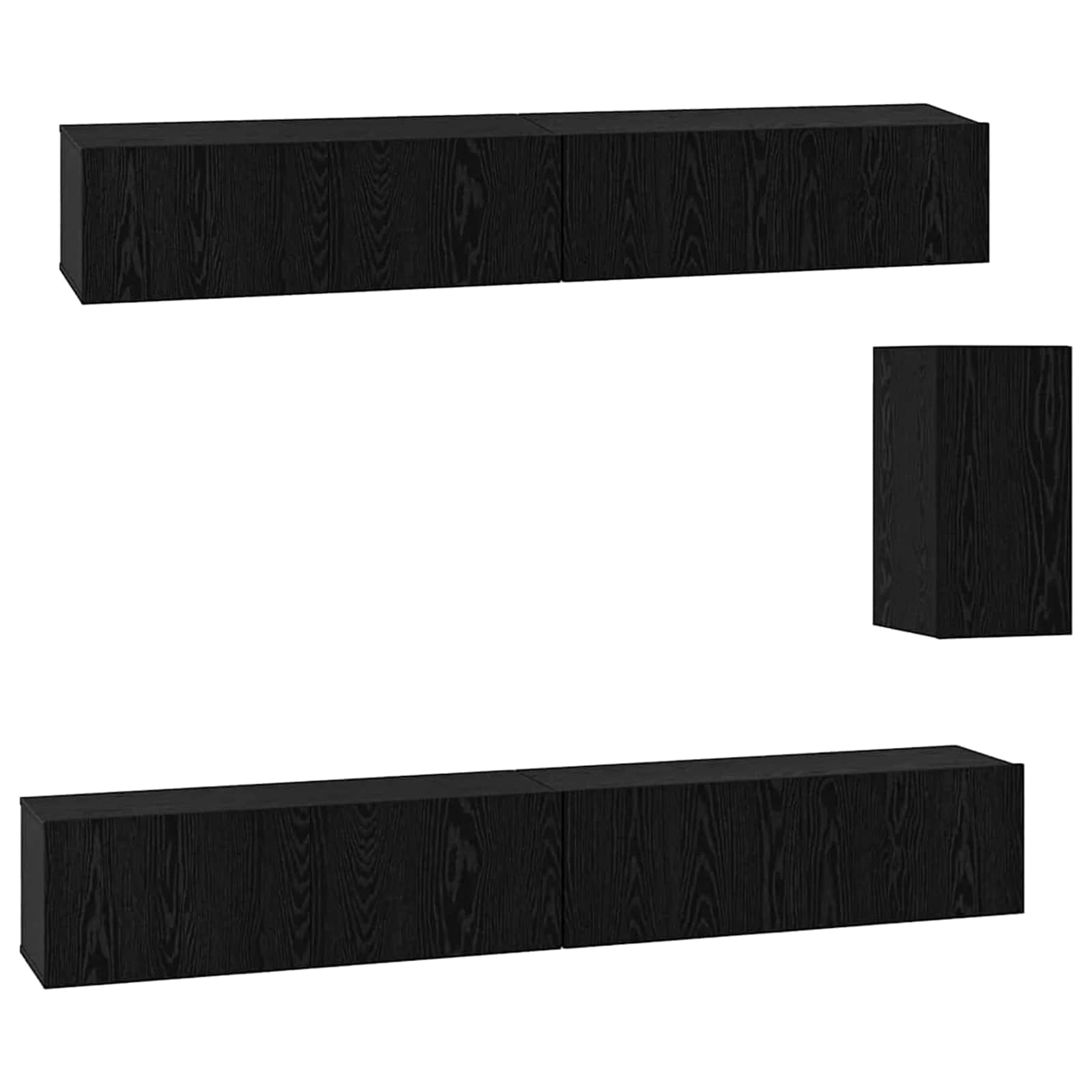 TV Kabinet za Zid 3 pcs 100 x 30 x 30 cm Crni hrast