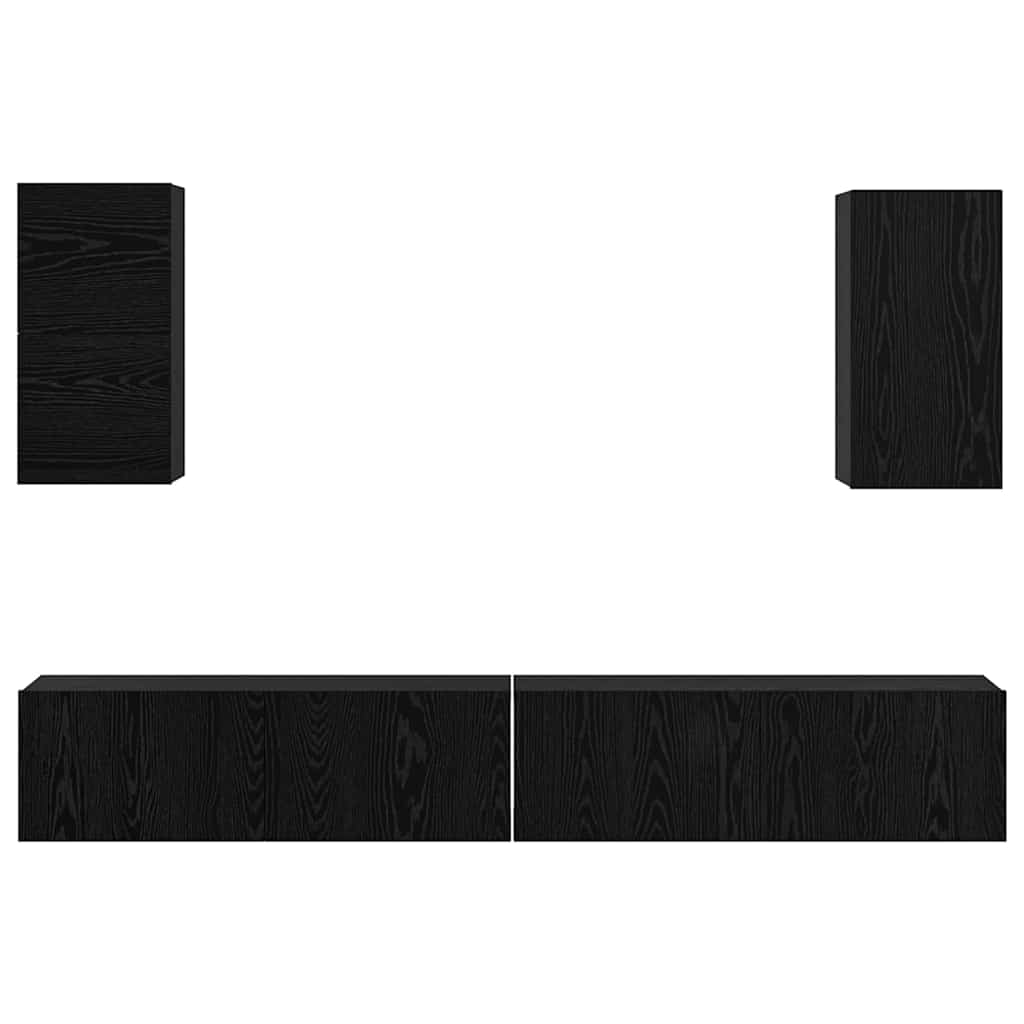TV Kabinet za Zid 3 pcs 100 x 30 x 30 cm Crni hrast