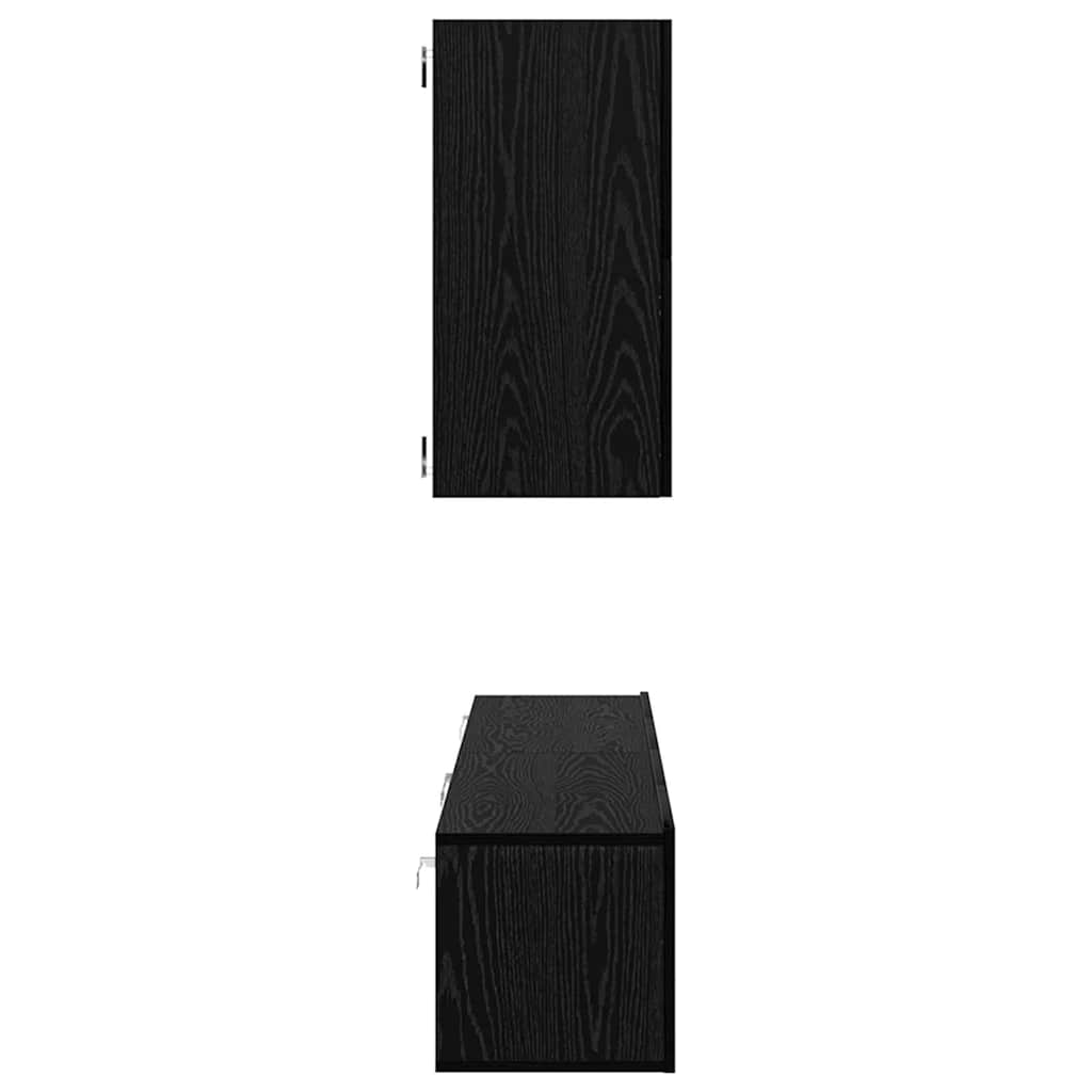 TV Kabinet za Zid 3 pcs 100 x 30 x 30 cm Crni hrast