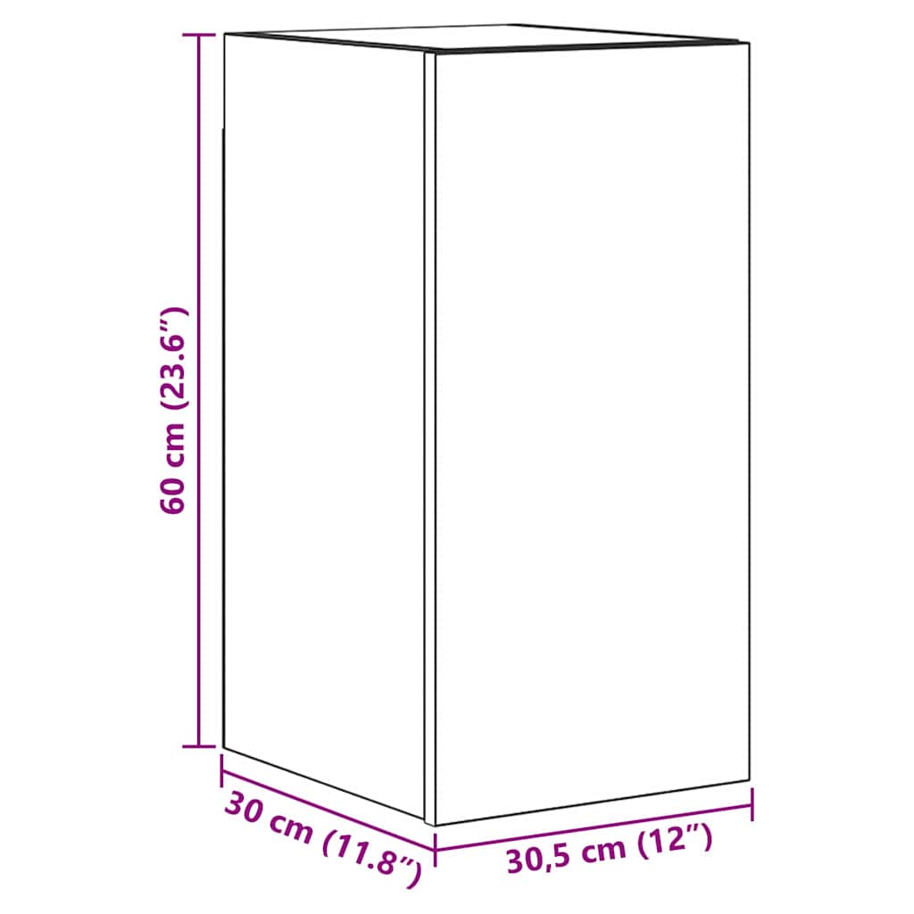 TV Kabinet za Zid 3 pcs 100 x 30 x 30 cm Crni hrast