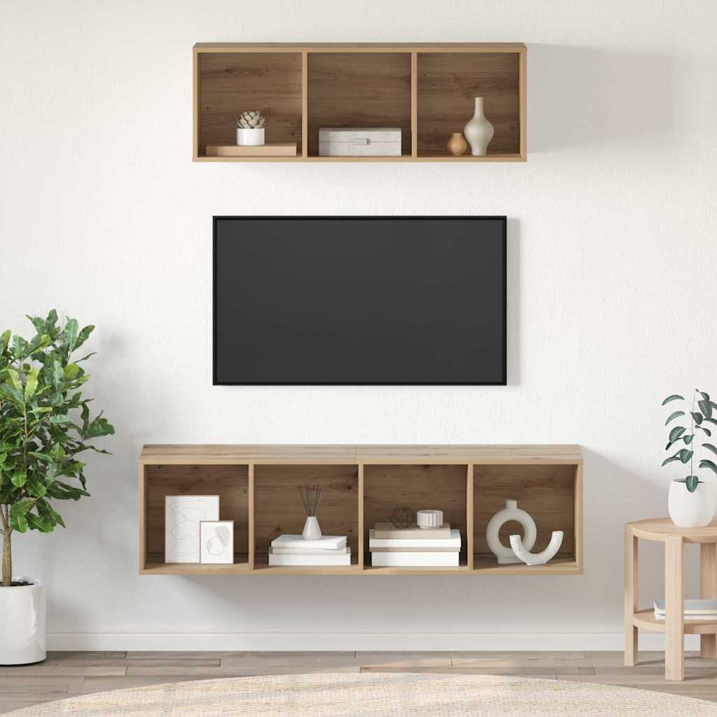 Set TV komoda Zidne 2 pcs Umjetnički hrast Konstruirano drvo