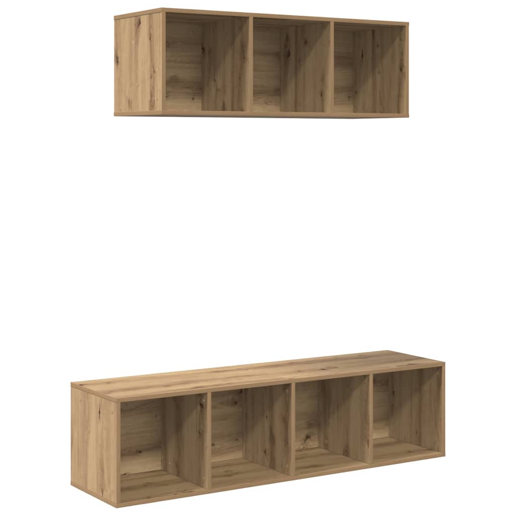 Set TV komoda Zidne 2 pcs Umjetnički hrast Konstruirano drvo