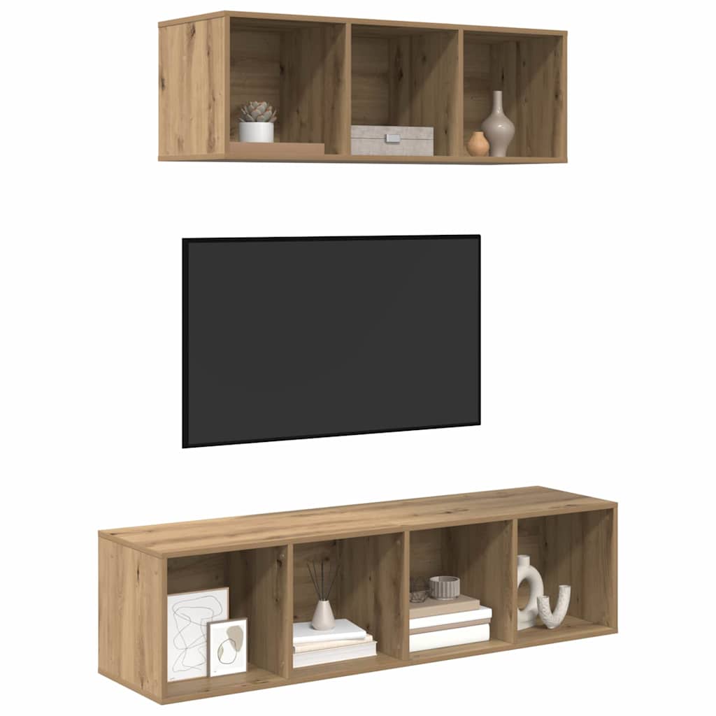 Set TV komoda Zidne 2 pcs Umjetnički hrast Konstruirano drvo