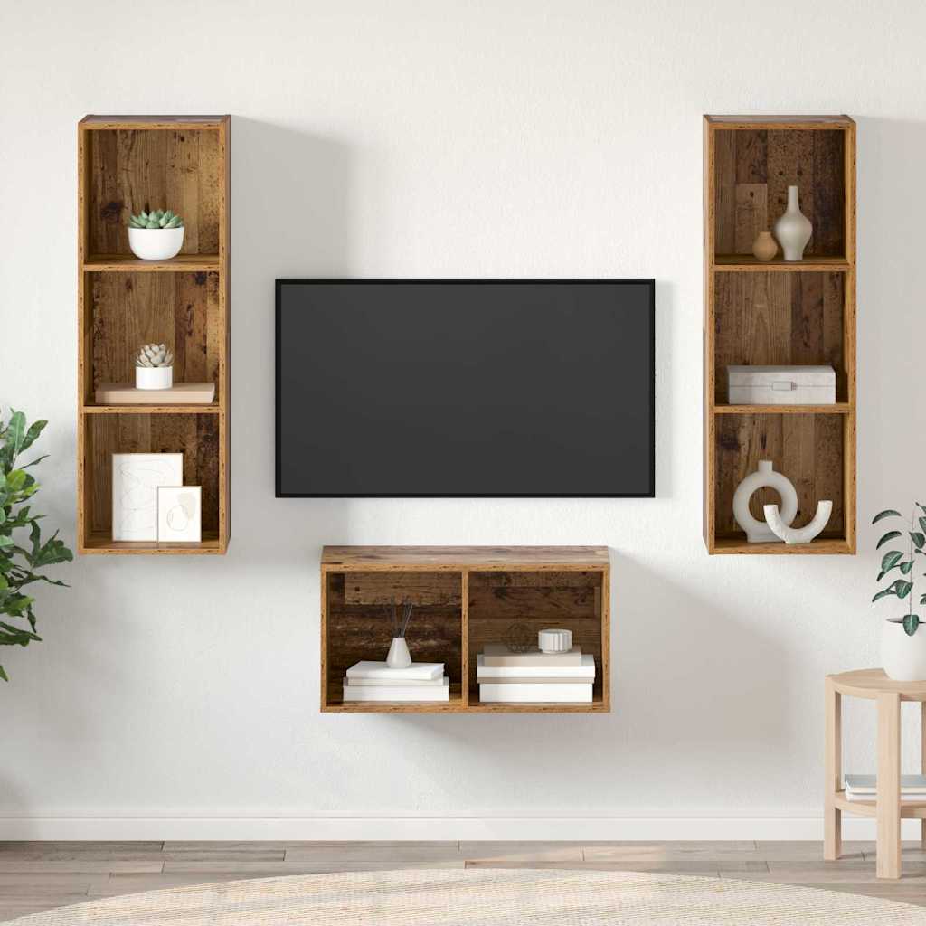 Set TV komoda Staro drvo 37 x 37 x 107 cm Konstruirano drvo