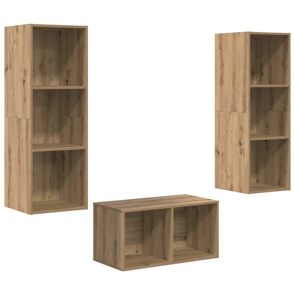 Set TV komoda Zidne Umjetnički hrast 37 x 37 x 107 cm