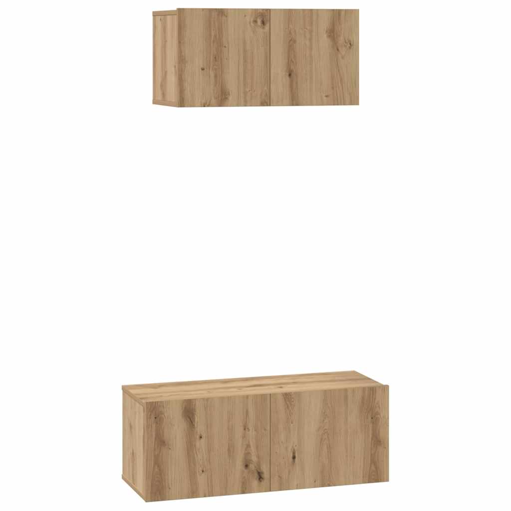 Set TV komoda Zidne 2 pcs Umjetnički hrast Konstruirano drvo
