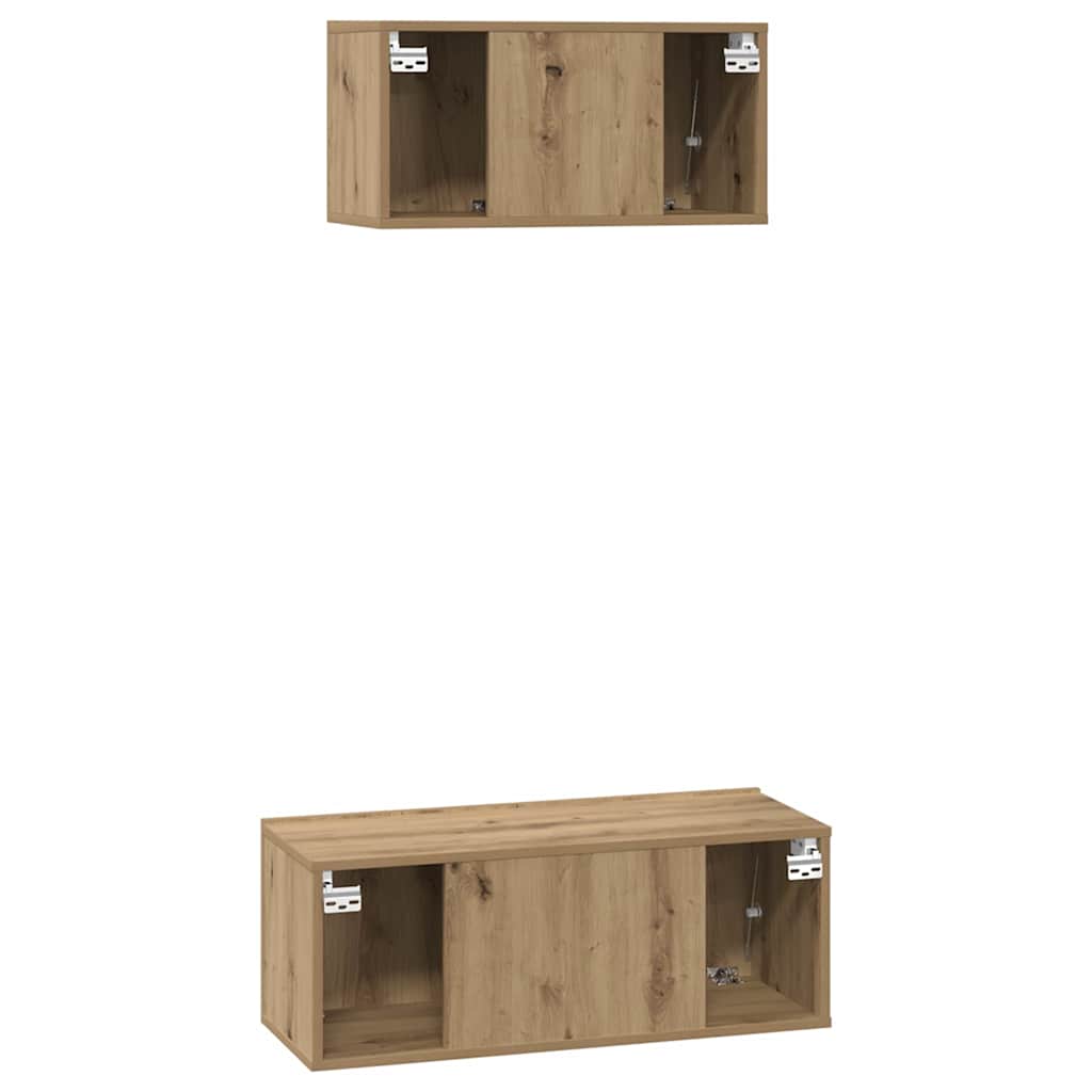 Set TV komoda Zidne 2 pcs Umjetnički hrast Konstruirano drvo