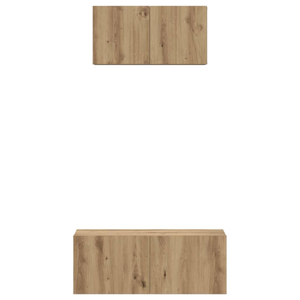 Set TV komoda Zidne 2 pcs Umjetnički hrast Konstruirano drvo