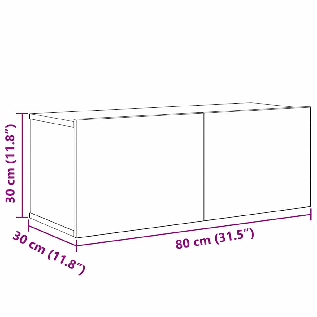 Set TV komoda Zidne 5 pcs Staro drvo Konstruirano drvo