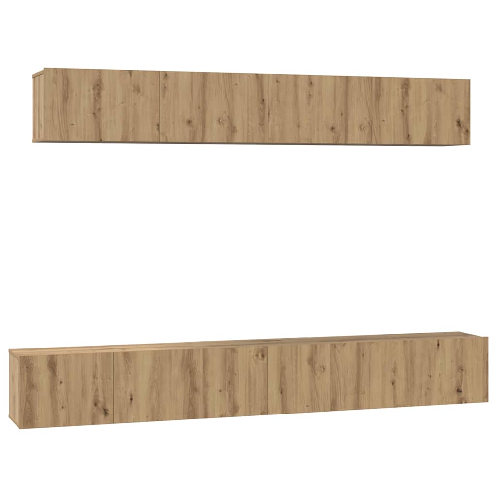 Set TV komoda Zidne 5 pcs Umjetnički hrast Konstruirano drvo