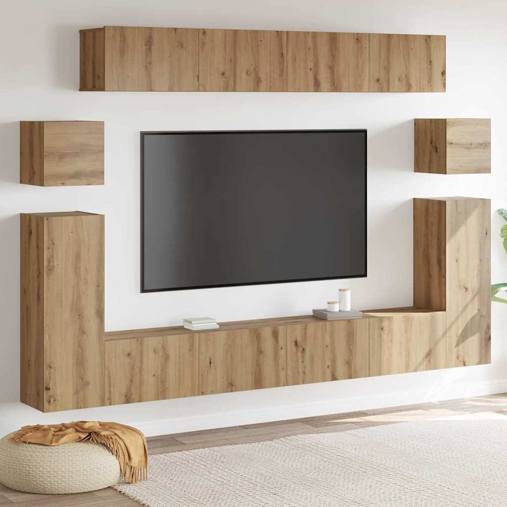 TV Jedinice Zidne 4 pcs Umjetnički hrast Konstruirano drvo