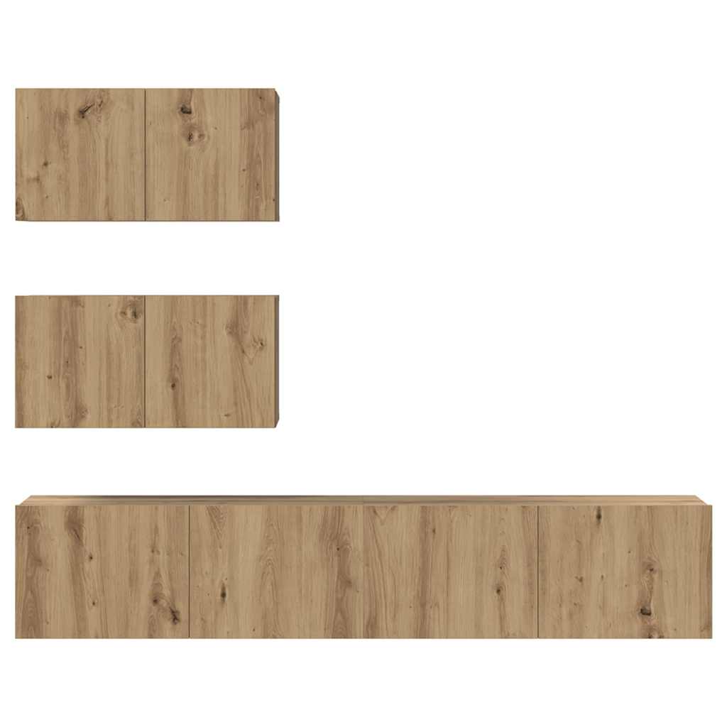 Set TV komoda Zidne 4 pcs Hrast artisan Konstruirano drvo
